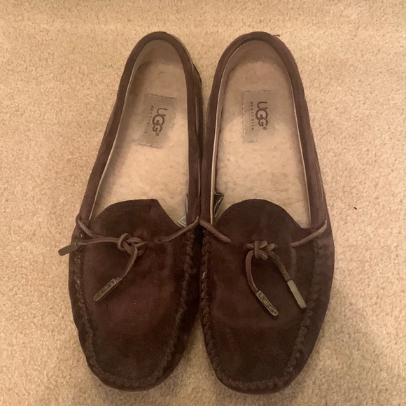 UGG Shoes - UGG moccasins , brown/ chocolate , great condition